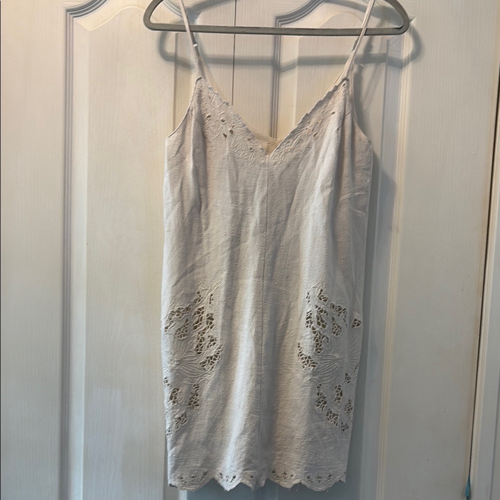 Astr Cream Lace Chemise with Spaghetti Straps